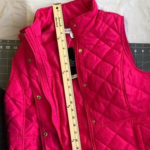 NWT Kim Rogers Women’s Vest Puffy Quilted Jacket Pink Size S - Picture 10 of 14